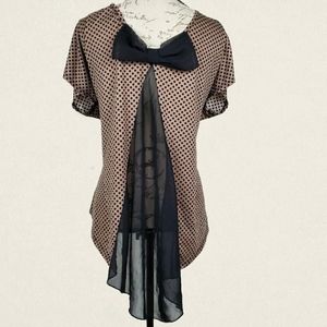 Sheer back bow & Polka dot top